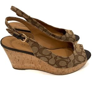 Coach Ferry Peep Toe Platform Sandals